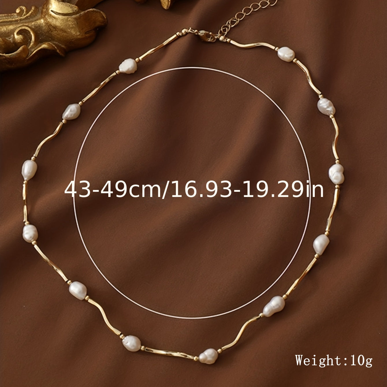 Elegant Round Freshwater Pearl Copper Beaded Necklace