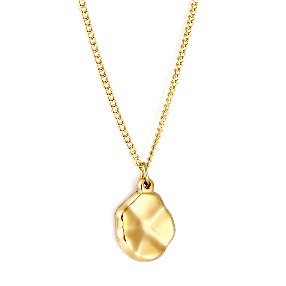 Retro Irregular Geometric Stainless Steel Plating Gold Plated Pendant Necklace