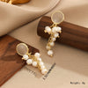 1 Pair Elegant Retro Geometric Plating Inlay Copper Freshwater Pearl Drop Earrings