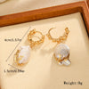 1 Pair Elegant Retro Geometric Plating Inlay Copper Freshwater Pearl Drop Earrings