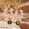 1 Pair Elegant Retro Geometric Plating Inlay Copper Freshwater Pearl Drop Earrings