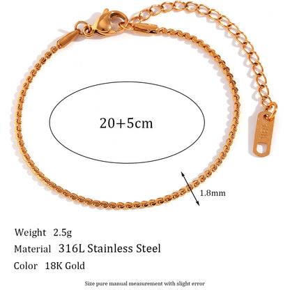 Stainless Steel Titanium Steel Elegant Simple Style Geometric Plating Bracelets Anklet Necklace