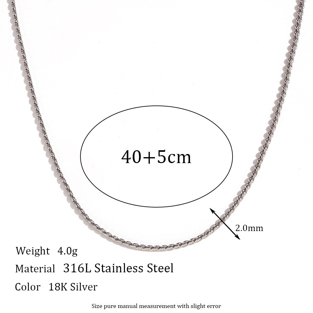 Stainless Steel Titanium Steel Elegant Simple Style Geometric Plating Bracelets Anklet Necklace