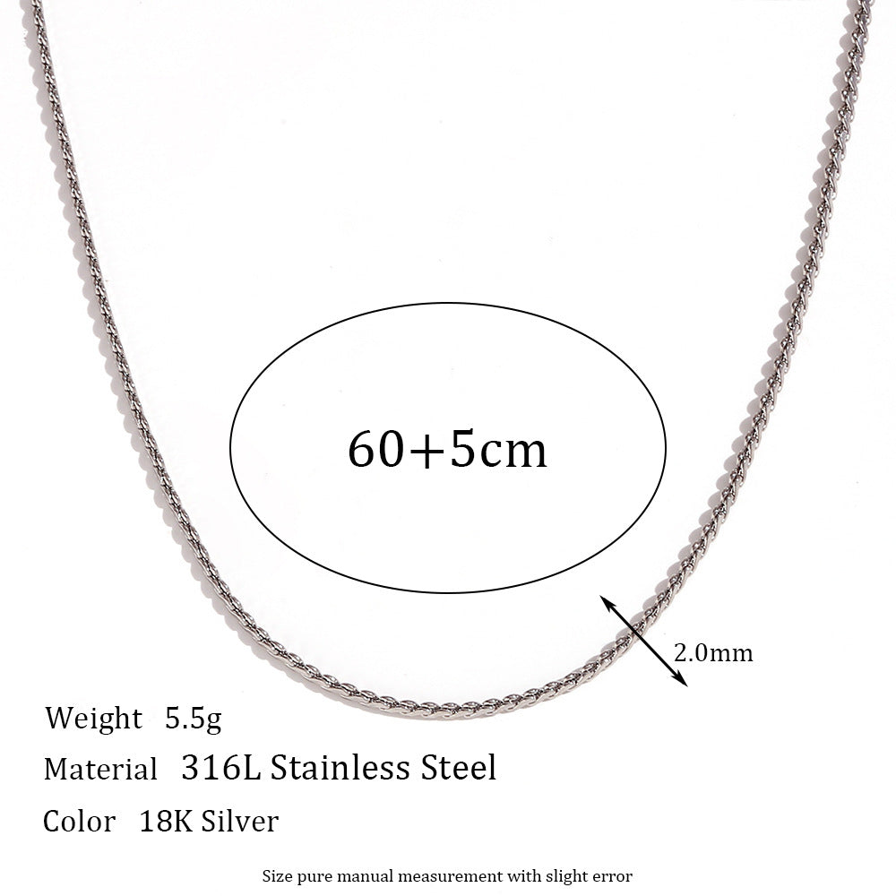 Stainless Steel Titanium Steel Elegant Simple Style Geometric Plating Bracelets Anklet Necklace