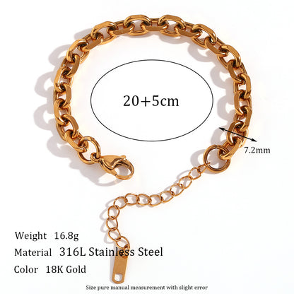 Stainless Steel Titanium Steel Hip-hop Geometric Plating Bracelets Anklet Necklace