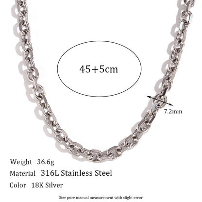 Stainless Steel Titanium Steel Hip-hop Geometric Plating Bracelets Anklet Necklace