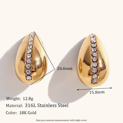 1 Pair Retro Geometric Plating Stainless Steel Earrings