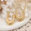 1 Pair IG Style U Shape Plating Stainless Steel Hoop Earrings Ear Studs