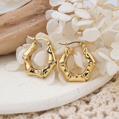 1 Pair IG Style U Shape Plating Stainless Steel Hoop Earrings