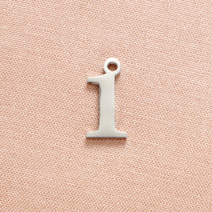 Stainless Steel Simple Style Number Plating Charms