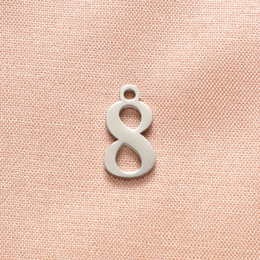 Stainless Steel Simple Style Number Plating Charms