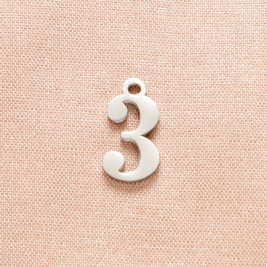 Stainless Steel Simple Style Number Plating Charms