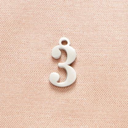 Stainless Steel Simple Style Number Plating Charms