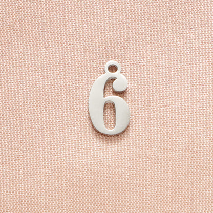 Stainless Steel Simple Style Number Plating Charms