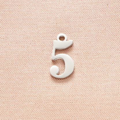 Stainless Steel Simple Style Number Plating Charms