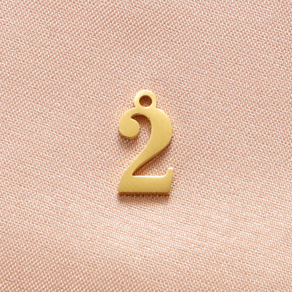 Stainless Steel Simple Style Number Plating Charms