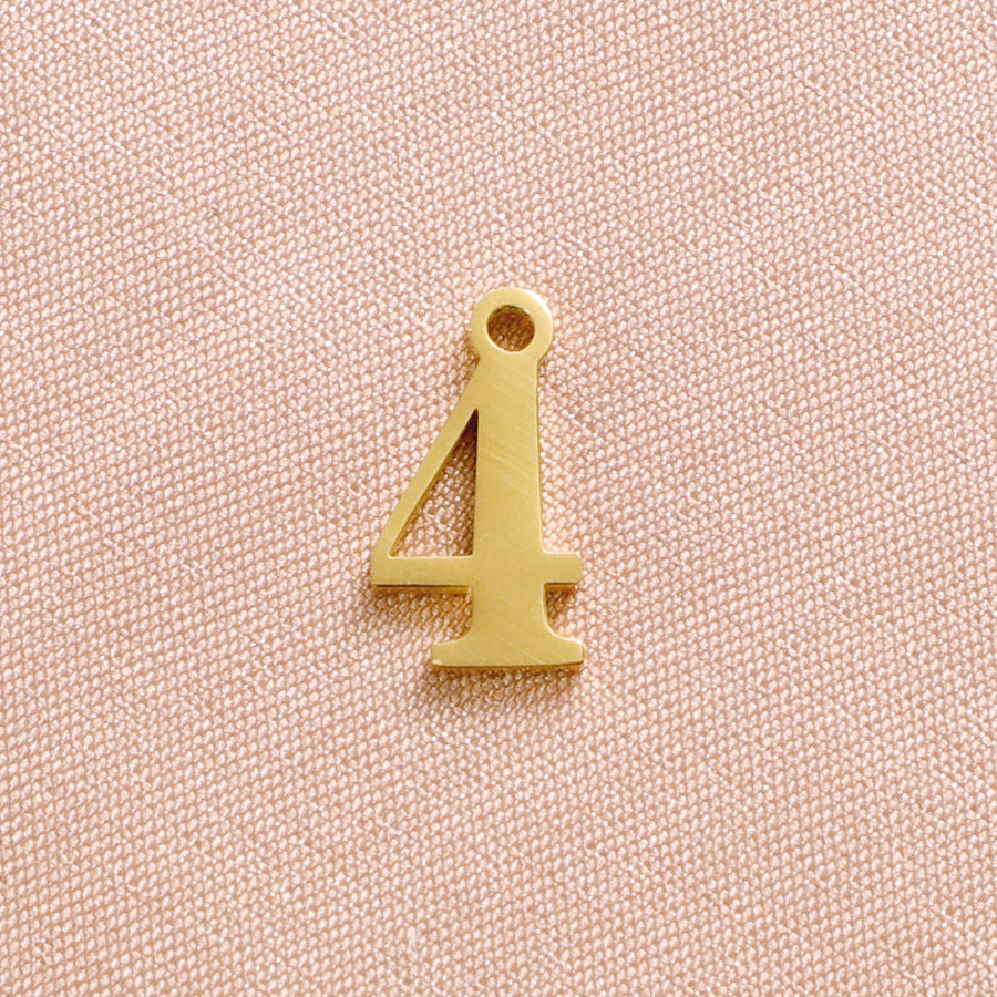 Stainless Steel Simple Style Number Plating Charms