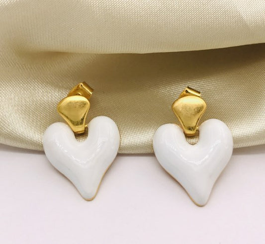 1 Pair Vintage Style Heart Shape Plating Brass Drop Earrings