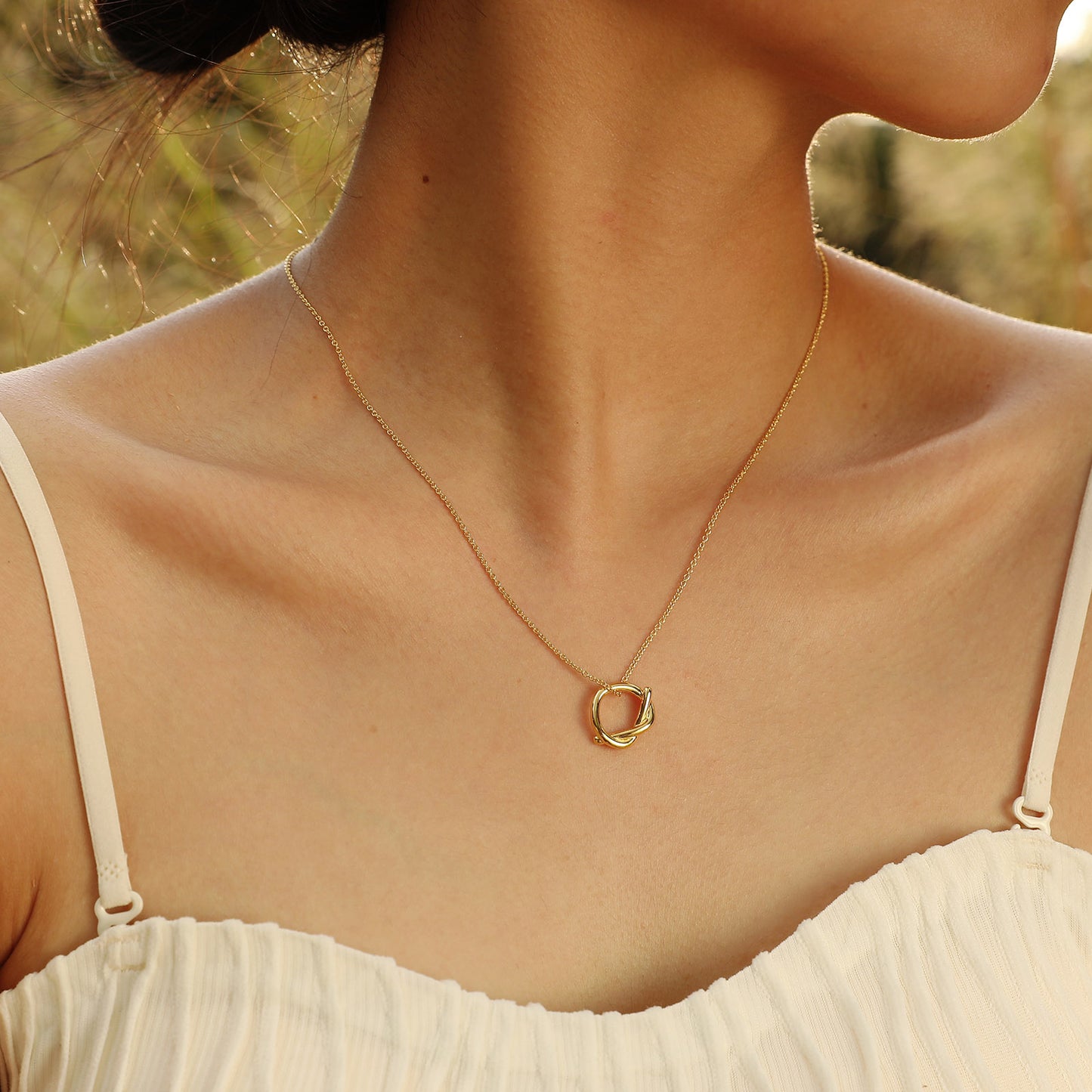 Copper Simple Style Geometric Pendant Necklace