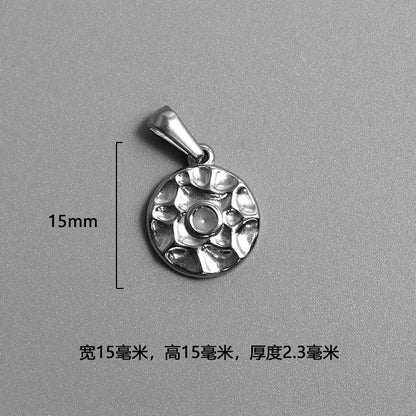 1 Piece Titanium Steel Portrait Cross Heart Shape Polished Pendant