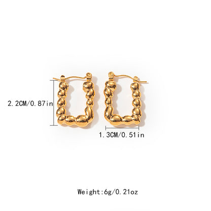 1 Pair Simple Style C Shape Heart Shape Plating Stainless Steel Hoop Earrings