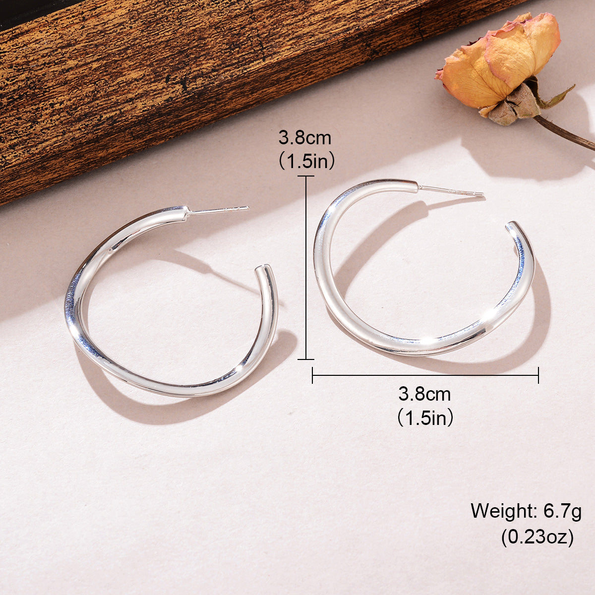 1 Pair Streetwear Circle Plating Alloy Ear Studs