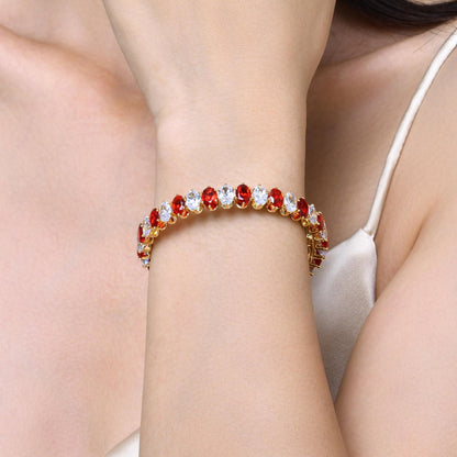 Copper Vintage Style Color Block Plating Inlay Zircon Wristband