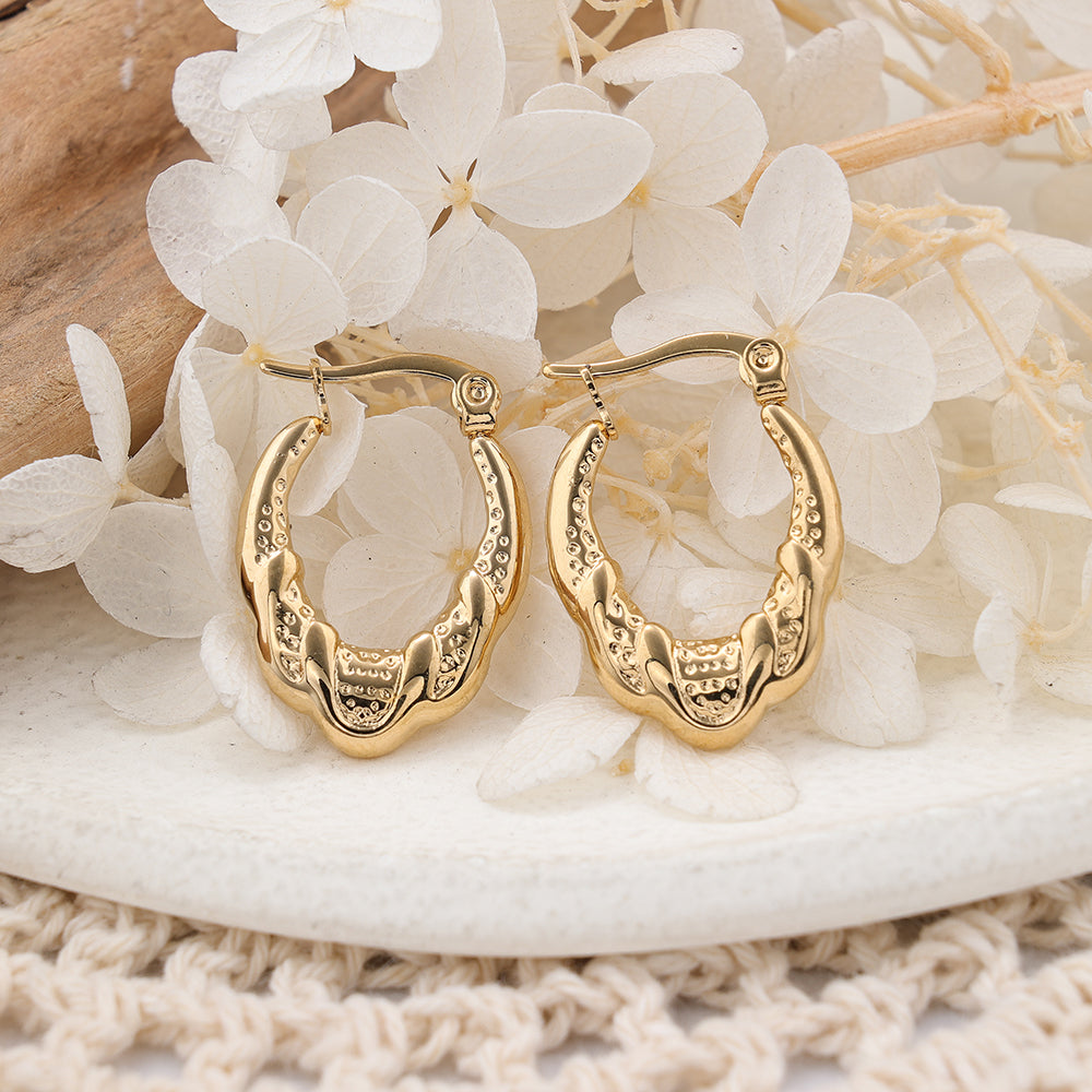 1 Pair IG Style Geometric Plating Stainless Steel Hoop Earrings