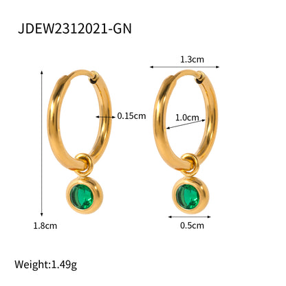 1 Pair IG Style Solid Color Plating Stainless Steel Dangling Earrings