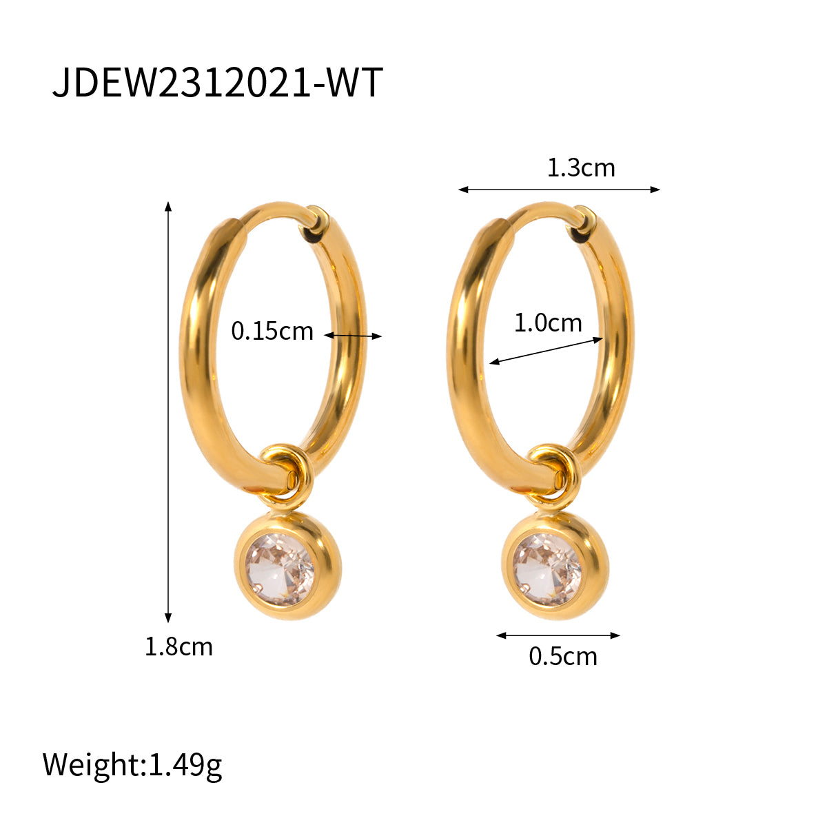 1 Pair IG Style Solid Color Plating Stainless Steel Dangling Earrings