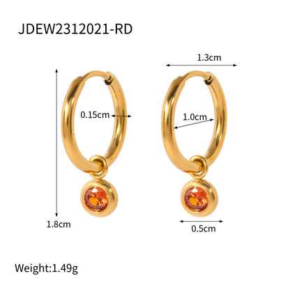 1 Pair IG Style Solid Color Plating Stainless Steel Dangling Earrings