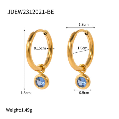 1 Pair IG Style Solid Color Plating Stainless Steel Dangling Earrings