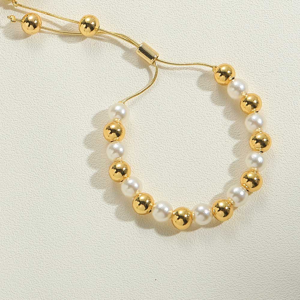 Copper 14K Gold Plated White Gold Plated Vintage Style Round Bracelets