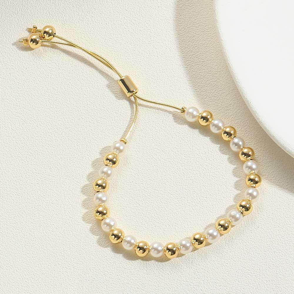 Copper 14K Gold Plated White Gold Plated Vintage Style Round Bracelets