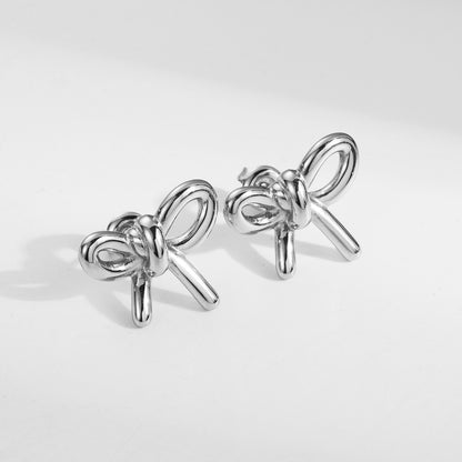 1 Pair Cute Simple Style Classic Style Bow Knot Plating Stainless Steel 18k Gold Plated Ear Studs