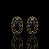 1 Pair Elegant Glam Shiny Oval Plating Inlay Copper Zircon Ear Studs