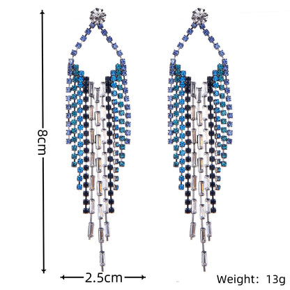 1 Pair Elegant Tassel Flower Bow Knot Plating Inlay Copper Zircon Drop Earrings