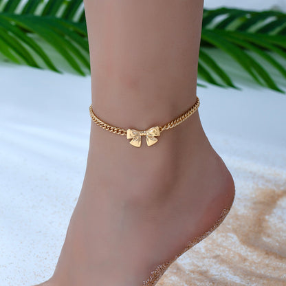 Elegant Bow Knot Alloy Plating Women's Anklet