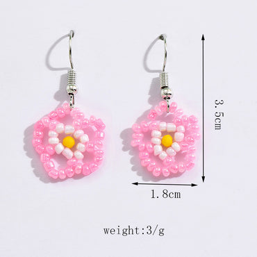 1 Pair Sweet Flower Plating Glass/Colored Glaze Ear Hook