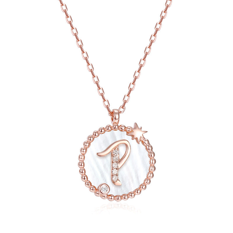 Simple Style Letter Sterling Silver Pendant Necklace