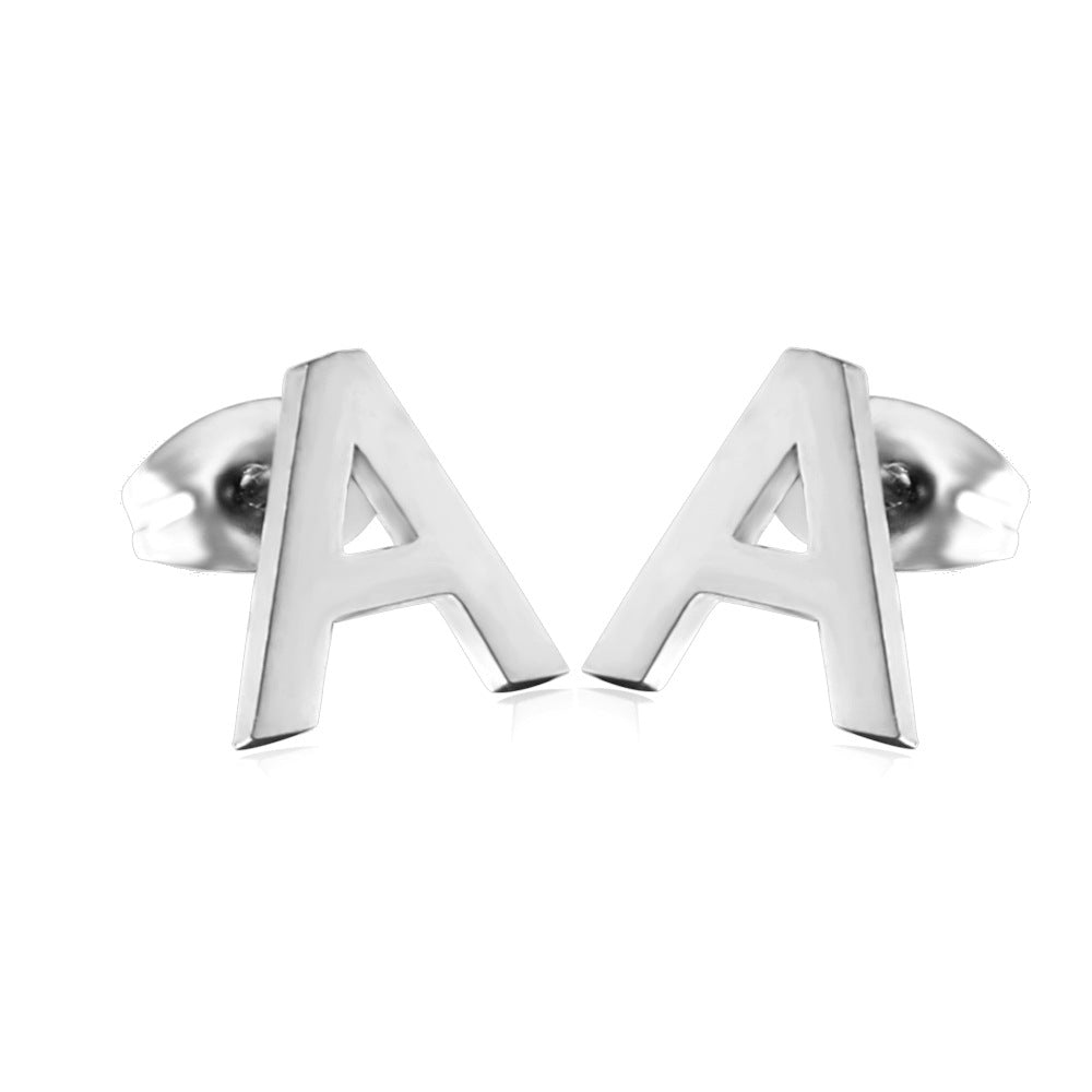 1 Pair Simple Style Letter Plating Stainless Steel Ear Studs