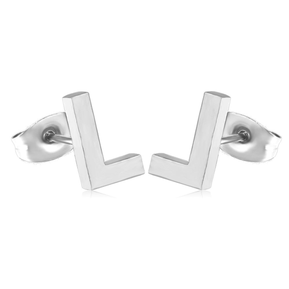 1 Pair Simple Style Letter Plating Stainless Steel Ear Studs