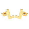 1 Pair Simple Style Letter Plating Stainless Steel Ear Studs