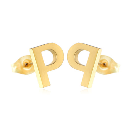 1 Pair Simple Style Letter Plating Stainless Steel Ear Studs