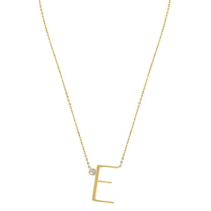 Sterling Silver Simple Style Letter Pendant Necklace