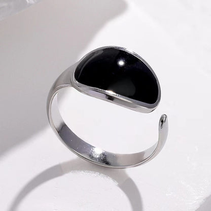 Stainless Steel Simple Style Geometric Round Water Droplets Plating Open Rings