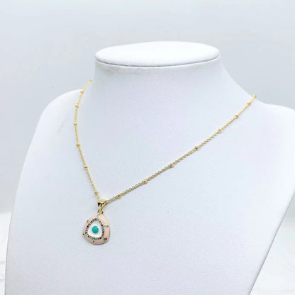 Copper Elegant Devil's Eye Plating Pendant Necklace