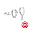 1 Set Simple Style Star Butterfly Plating Sterling Silver Hoop Earrings Ear Studs