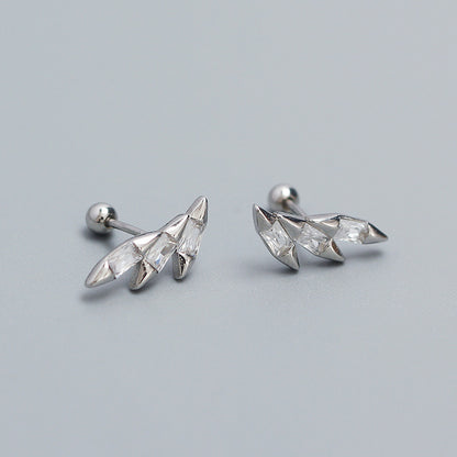 1 Pair Ig Style Wings Plating Sterling Silver Ear Studs