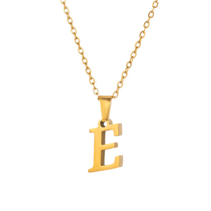 Titanium Steel Simple Style Letter Plating Pendant Necklace